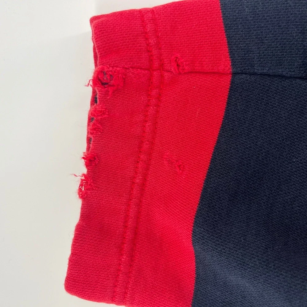 Lauren Ralph Lauren‎ Striped 1/4 Zip Pullover Sweatshirt Red Navy Anchor Size L - Picture 6 of 9